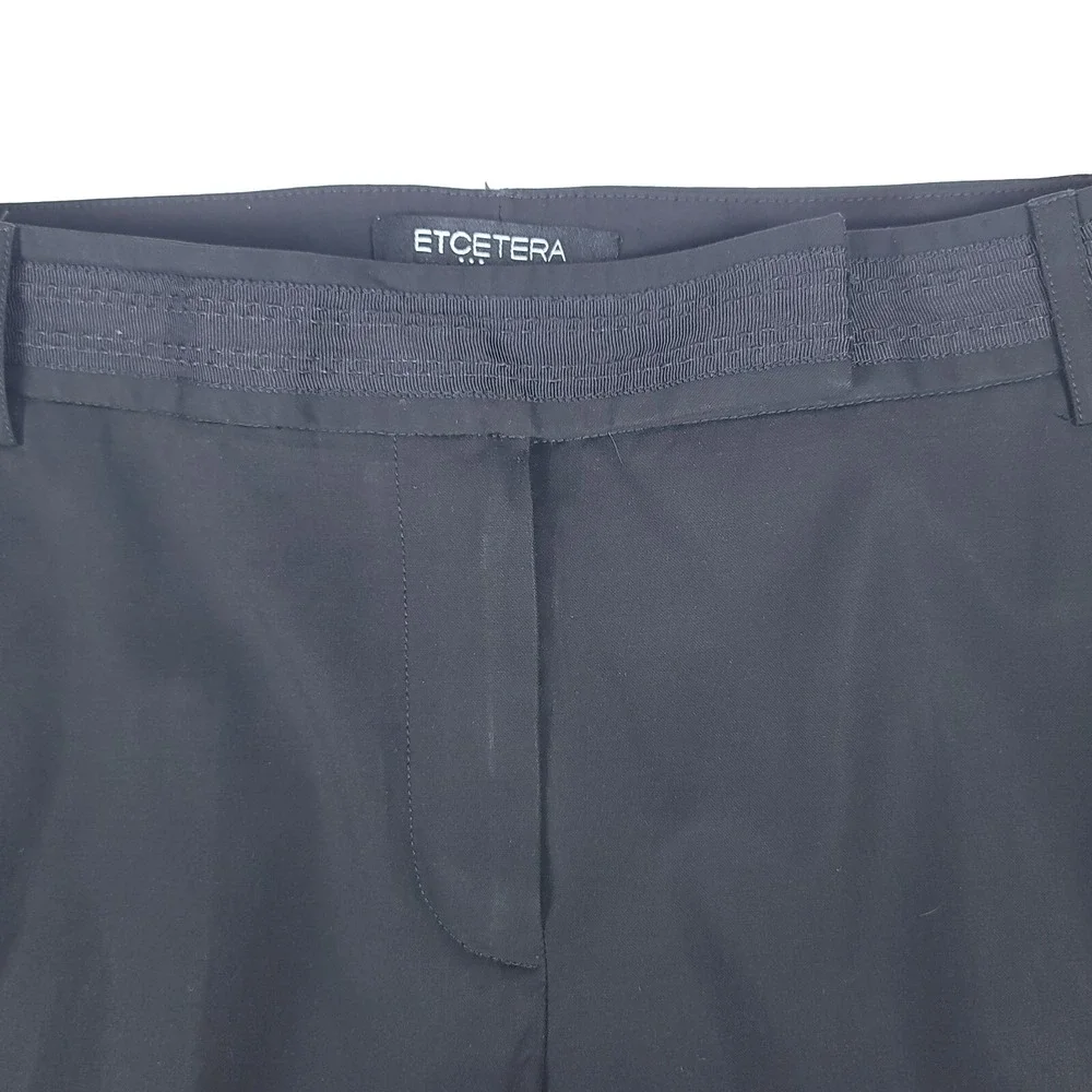 Etcetera Womens Black Tailored Walking Bermuda Shorts Sz 4 Viscose Blend Stretch
